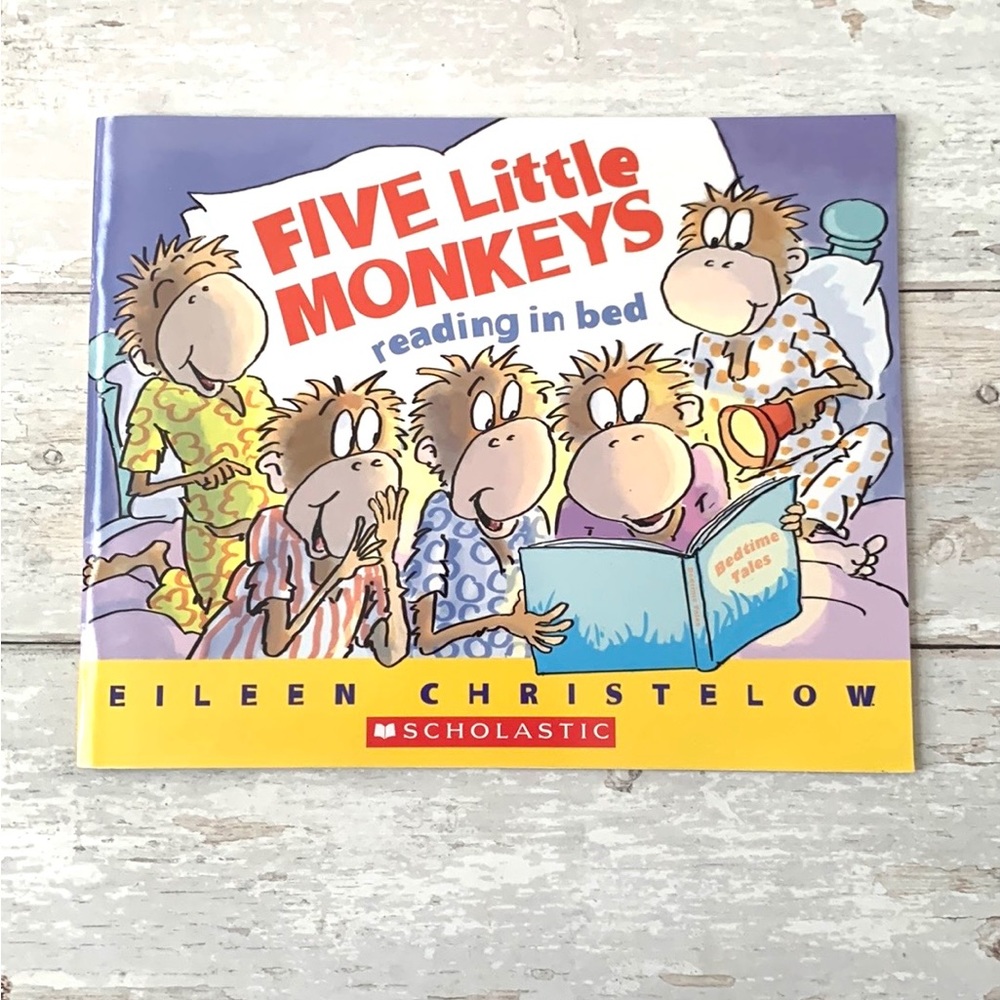 Five Little Monkeys Reading In Bed by Eileen Christelow Children’s Book NEW